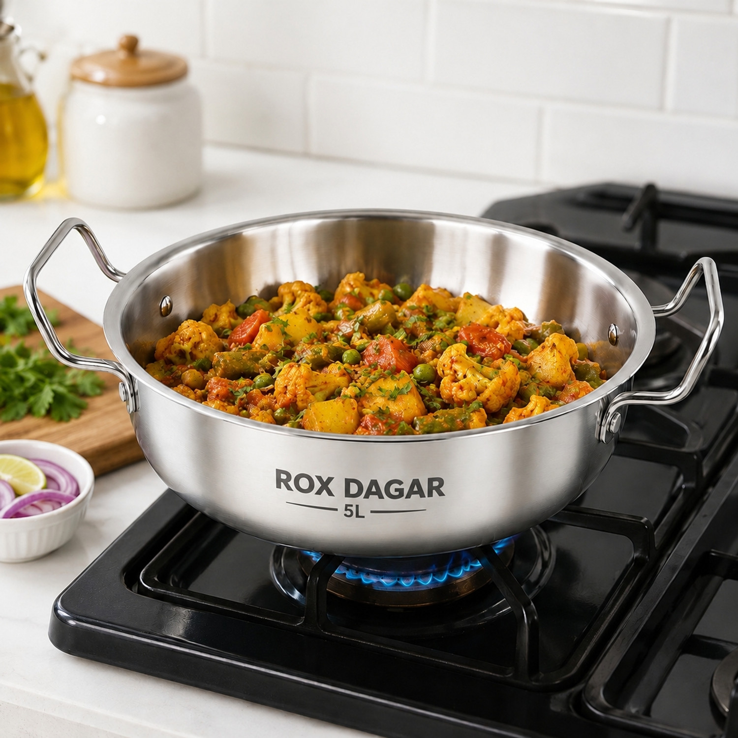 Image of ROX DAGAR Kadhai 5L Kadhai 28.5 cm diameter 5 L capacity