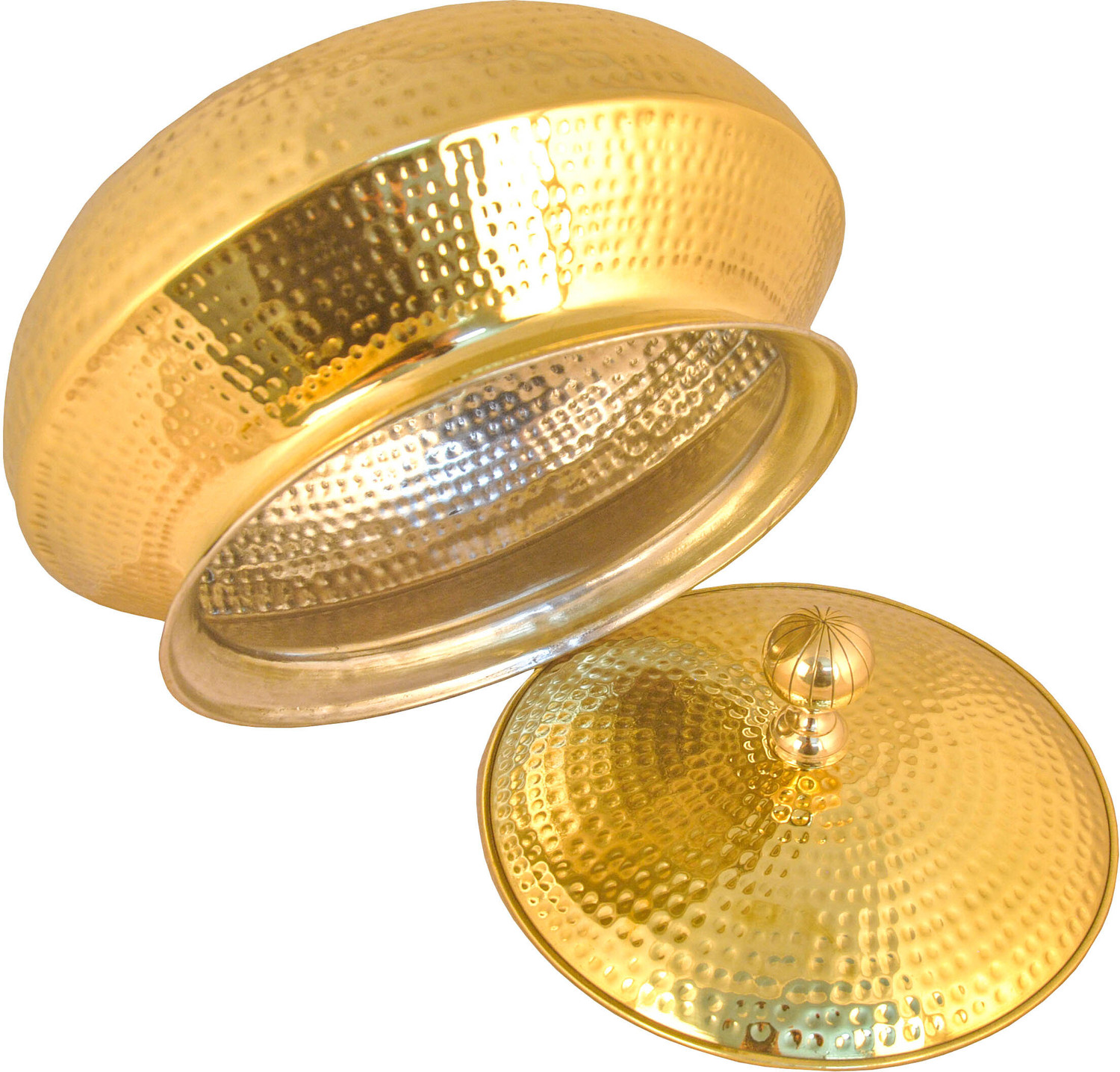 Image of Shivshakti Arts Brass Hammered Biryani Handi Chaffing Dish Patili with Lid,Tin Lining,Cookware Handi 15 L with Lid