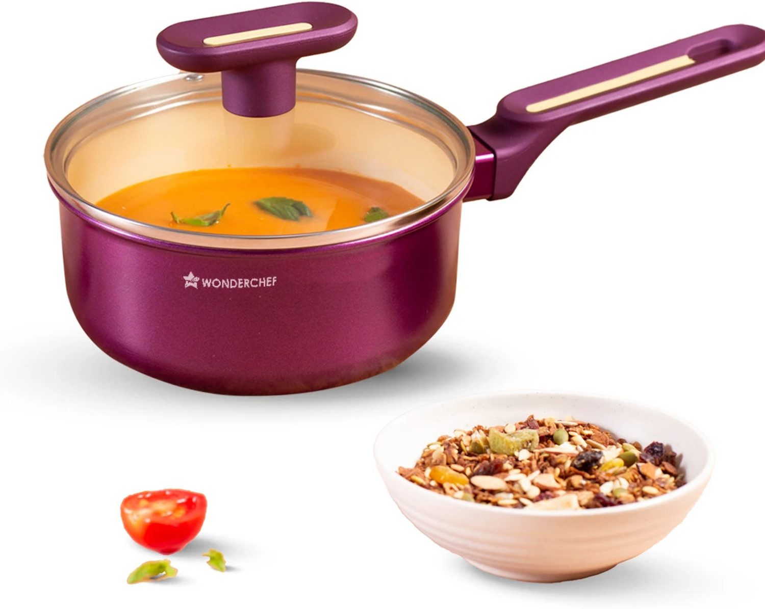 Image of WONDERCHEF Bellagio Sauce Pan 16 cm diameter with Lid 1.4 L capacity