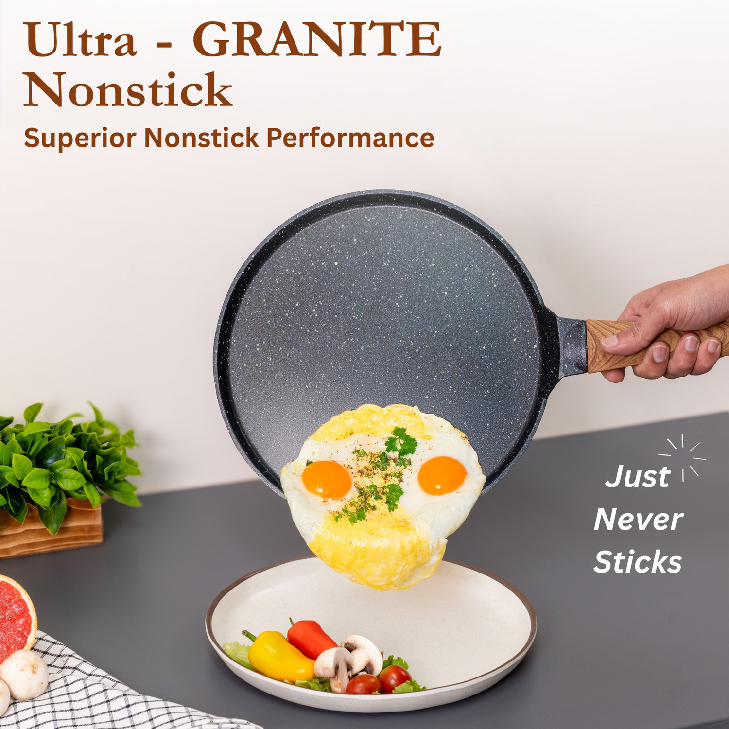 Image of Kreme CeraStone Granite Tawa 28 cm diameter (Aluminium, Non-stick, Induction Bottom)