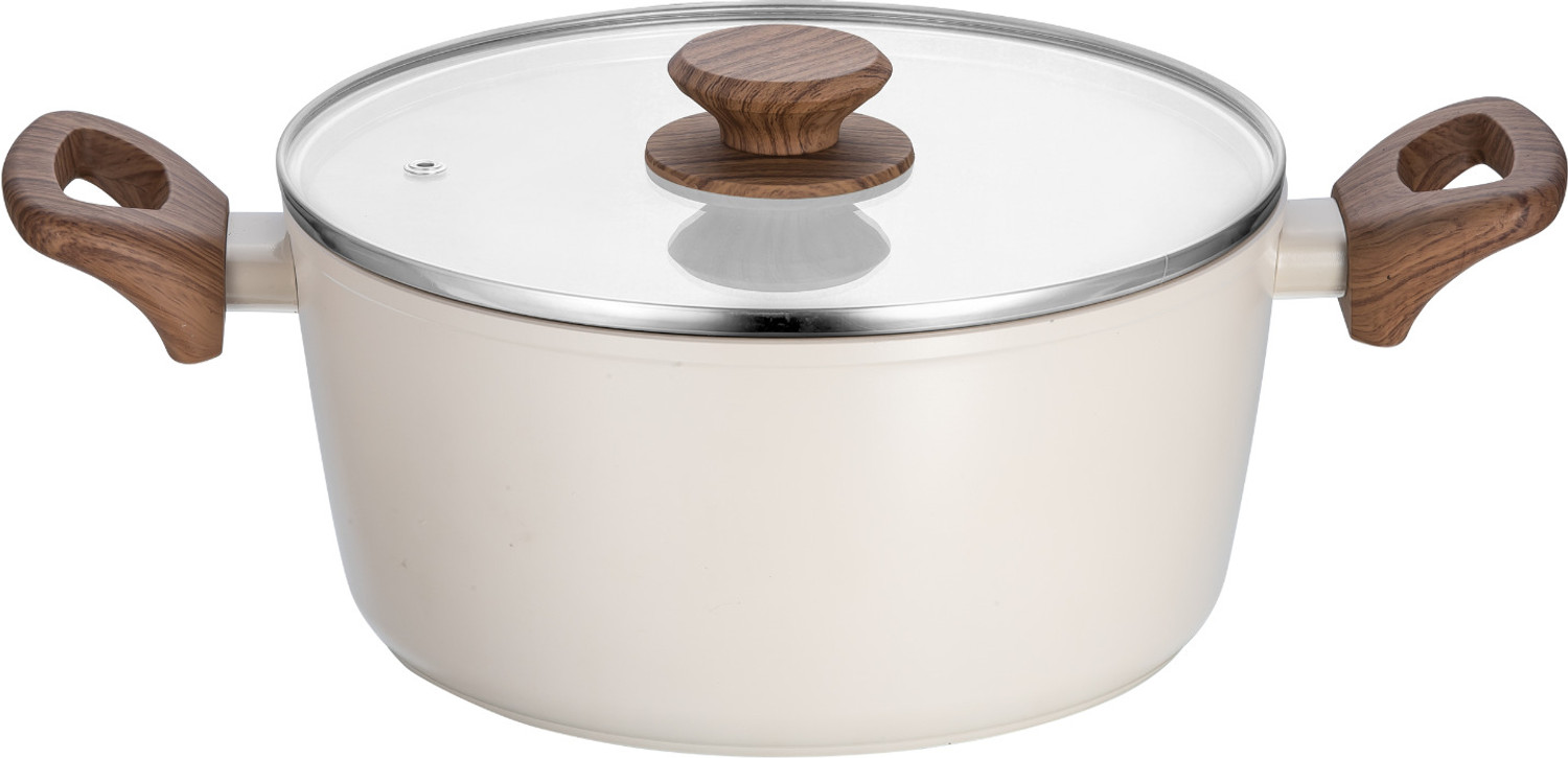 Image of Stellyfire Stellyfire Forged Ceramic Casserole - 24cm (White) Pot 24 cm diameter 4.4 L capacity with Lid