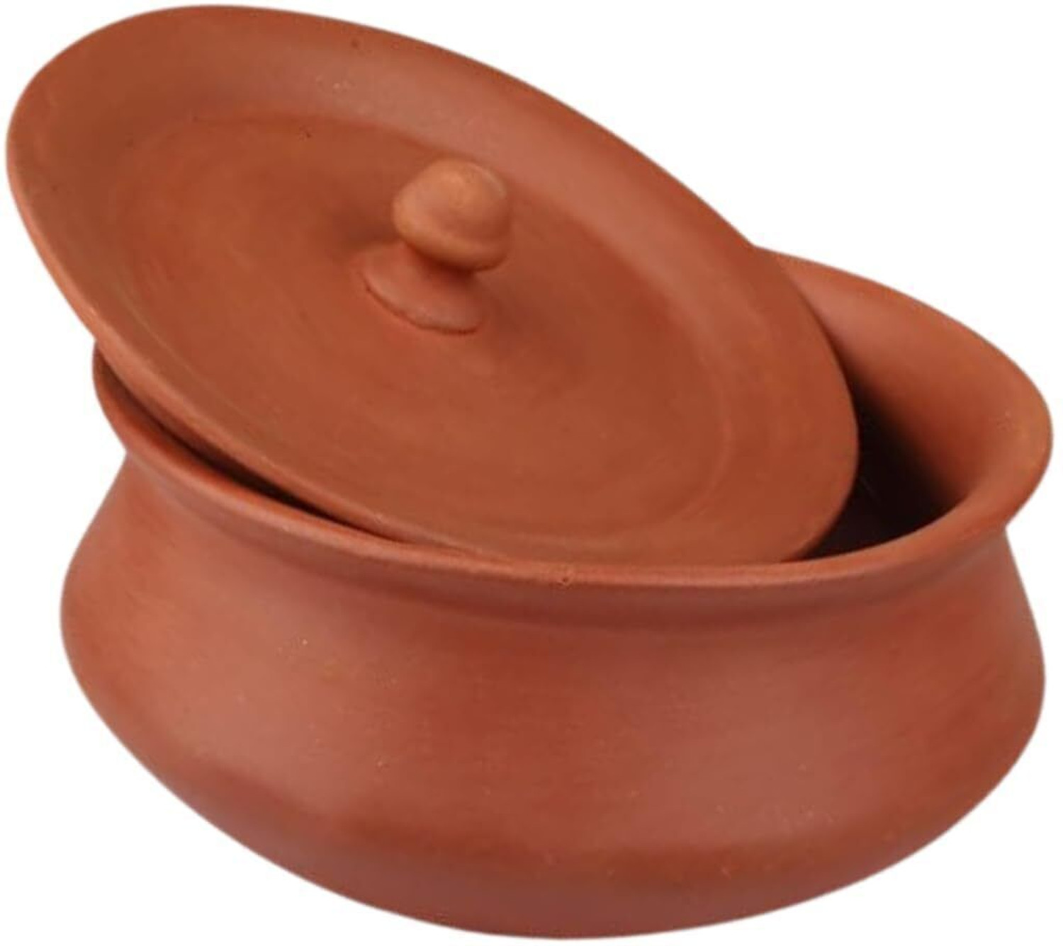 Image of KitchenA Clay Dahi Handi 1200ml | Mitti Ki Dahi Handi | Mitti Ka Dahi Pot for Curd Handi 1 L with Lid