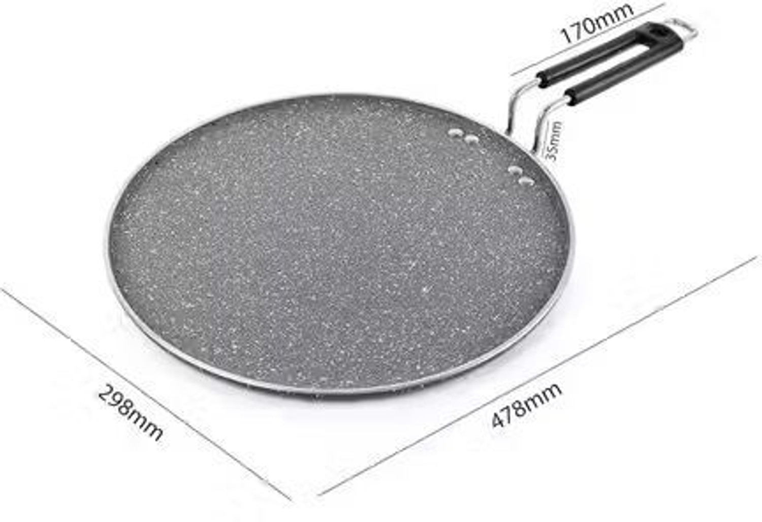 Image of Mainsa Non-Stick Dosa Tawa | Flat Round Dosa Tawa with Dual Handles Tawa 30 cm diameter