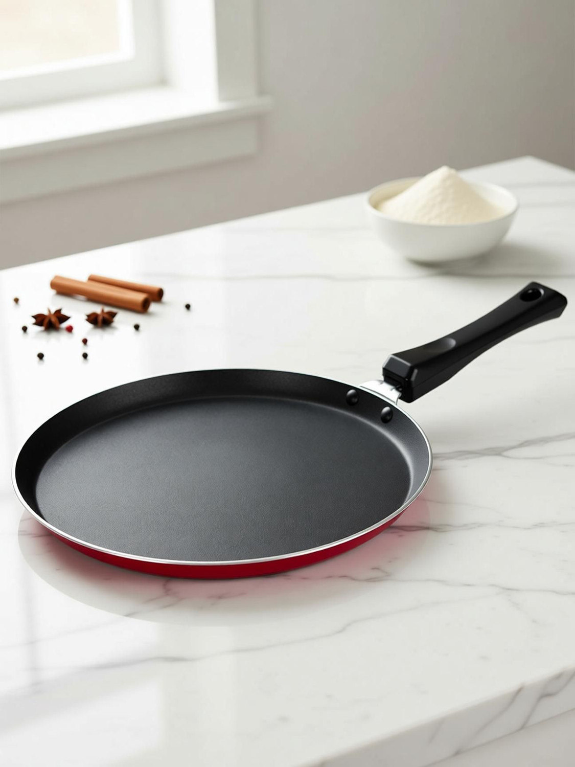 Image of Sahas Non Induction Base 28 cm Nonstick Dosa Tawa Tawa 28 cm diameter