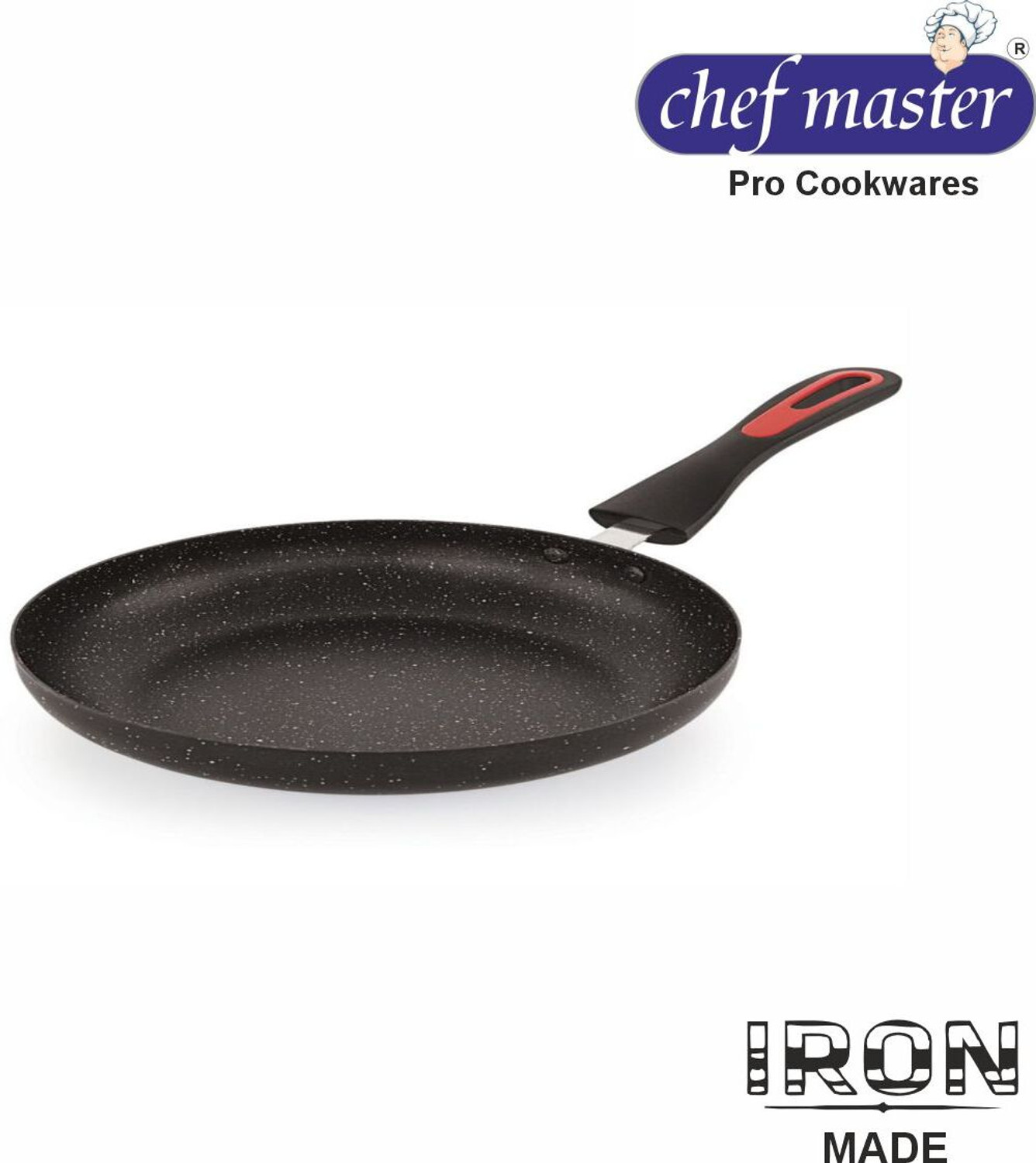 Image of Chefmaster iron-Pro Carbon Steel induction Heavy-Weight Frying Pan Non Stick Fry Pan 24 cm diameter 1.5 L capacity