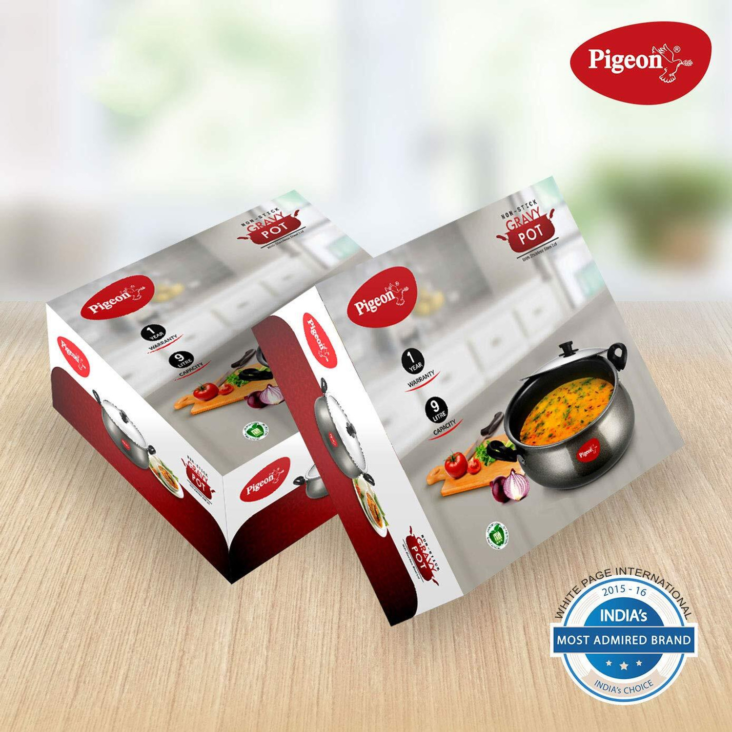 Image of Pigeon Gravy Premium with Lid Kadhai 0 cm diameter with Lid 9 L capacity