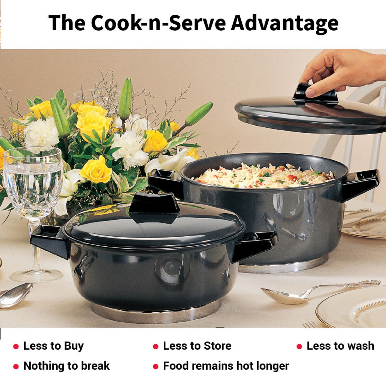 Image of Hawkins Cook n Serve Bowl (ACB20) Sauce Pan 20 cm diameter with Lid 2 L capacity