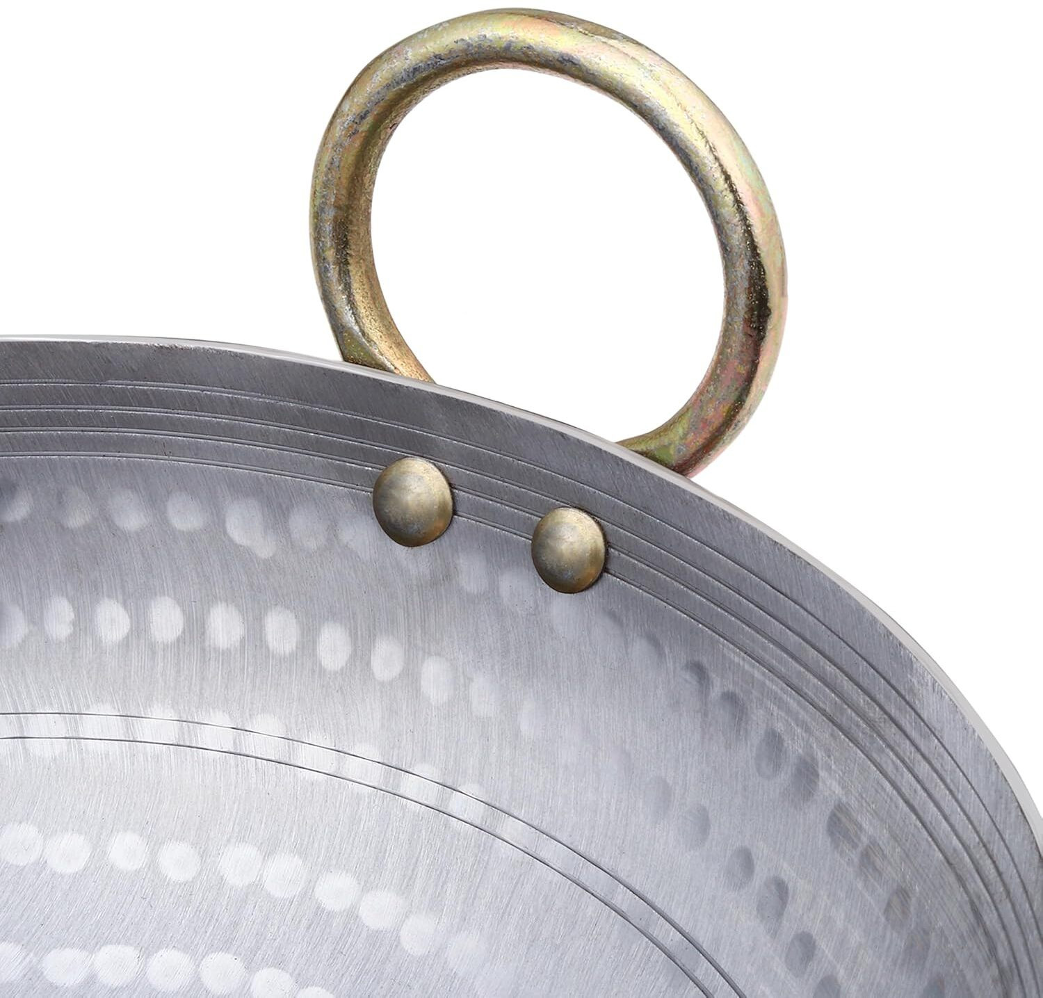 Image of Ptr PTR Hammered Iron Kadhai with Handle- Food-Grade Iron for Healthy Cooking (1.5L) Kadhai 24 cm diameter 1.5 L capacity