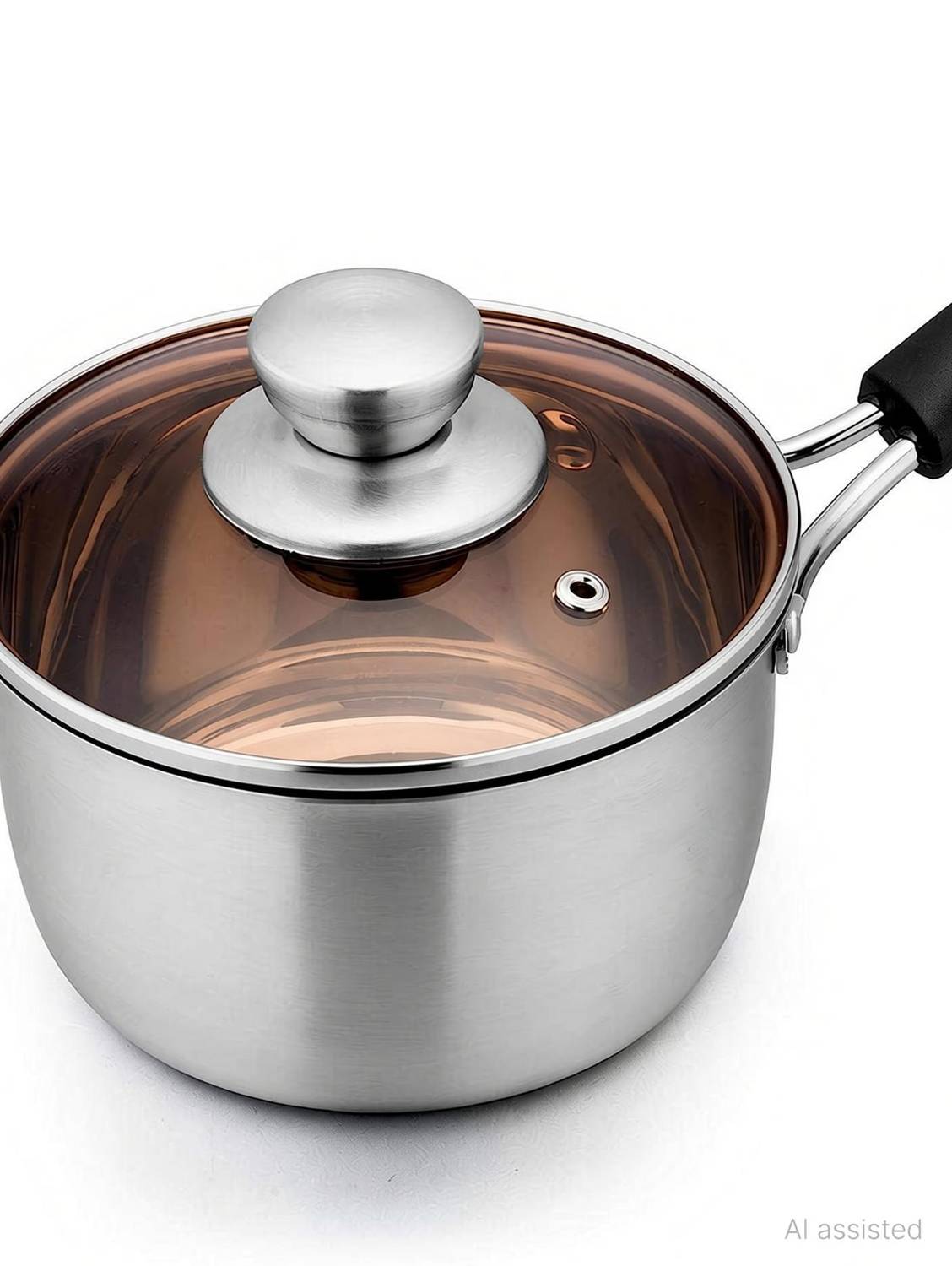 arkit Induction Base Fry Pan With LID / Saucepan / Tea Bowl / Boiling Pot Milk Pan 17 cm diameter with Lid 2 L capacity