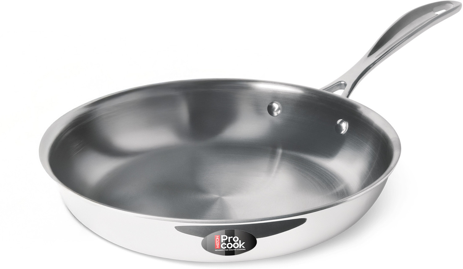 Image of MILTON Pro Cook Triply Mini Fry Pan 14 Cm | Stainless Steel, Induction & Gas Compatible Fry Pan 14 cm diameter 0.5 L capacity