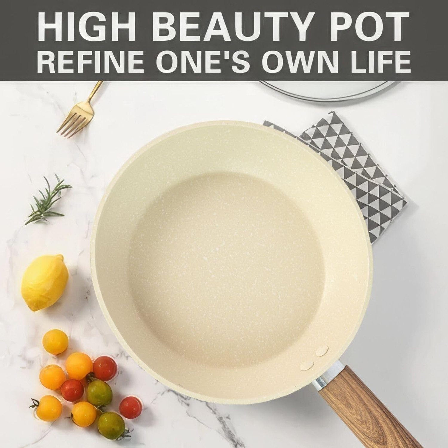 Image of Tadatmay Granite Non-Stick Frying Pan | Multi-Purpose Uses Omelet, Uttapam, Burger, Egg Kadhai 24 cm diameter 1 L capacity