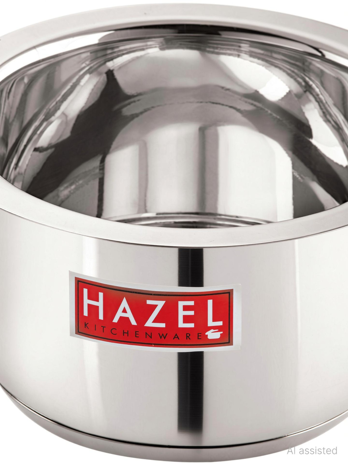Image of HAZEL Induction Bottom Tope Stainless Steel Flat Bottom Patila Cookware Utensil Tope /Bhagona /Patila 1500 L capacity 14.9 cm diameter