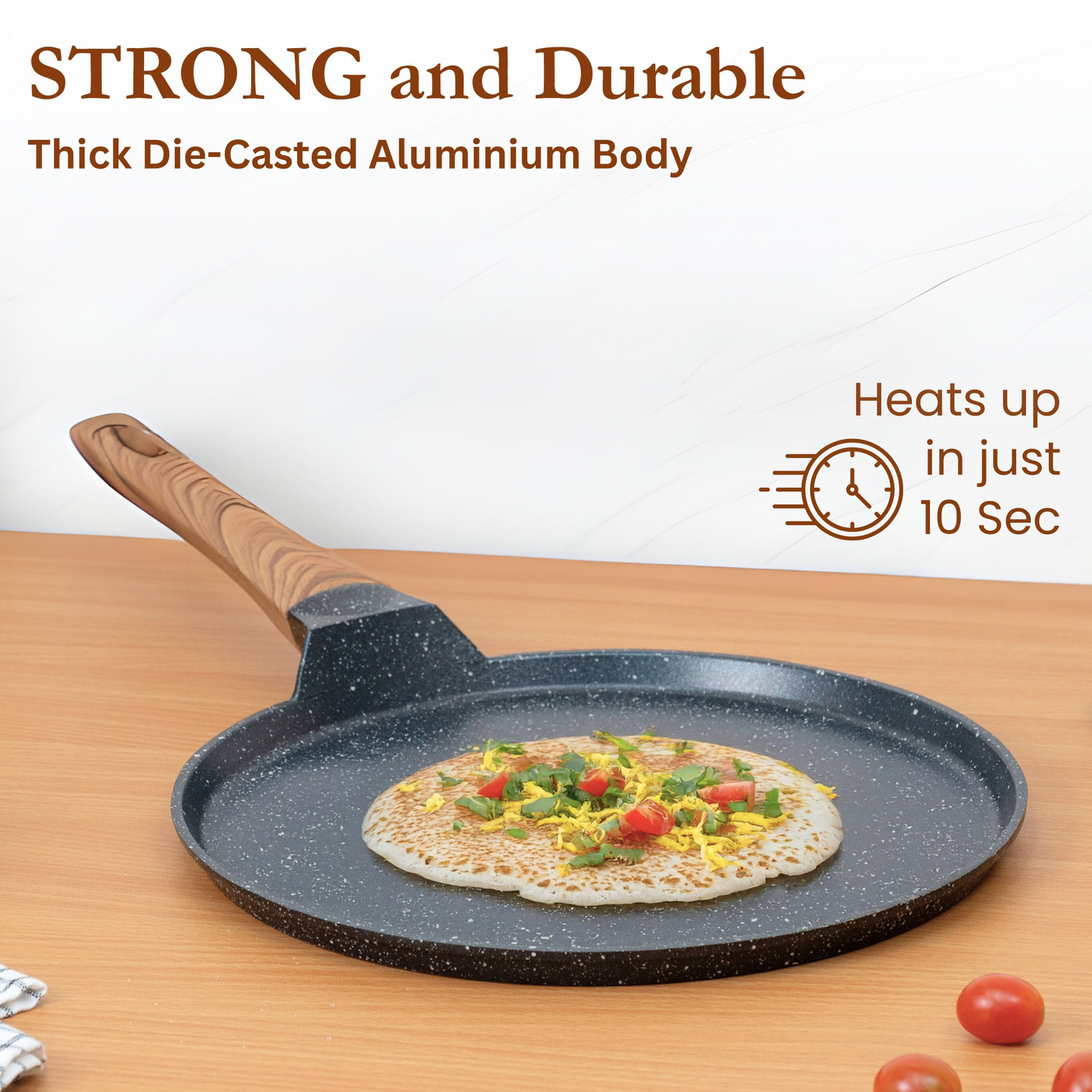 Image of Kreme CeraStone Granite Tawa 28 cm diameter (Aluminium, Non-stick, Induction Bottom)