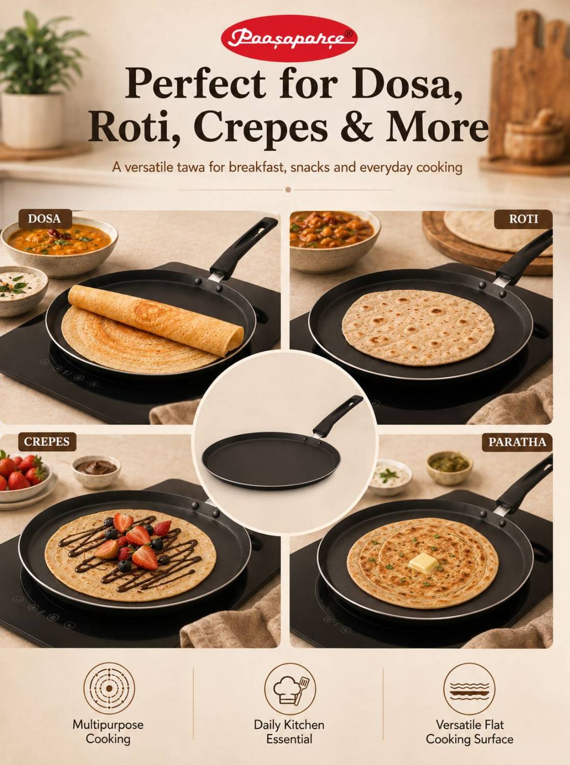paasapahce 27cm Nonstick Dosa Tawa - Image 5