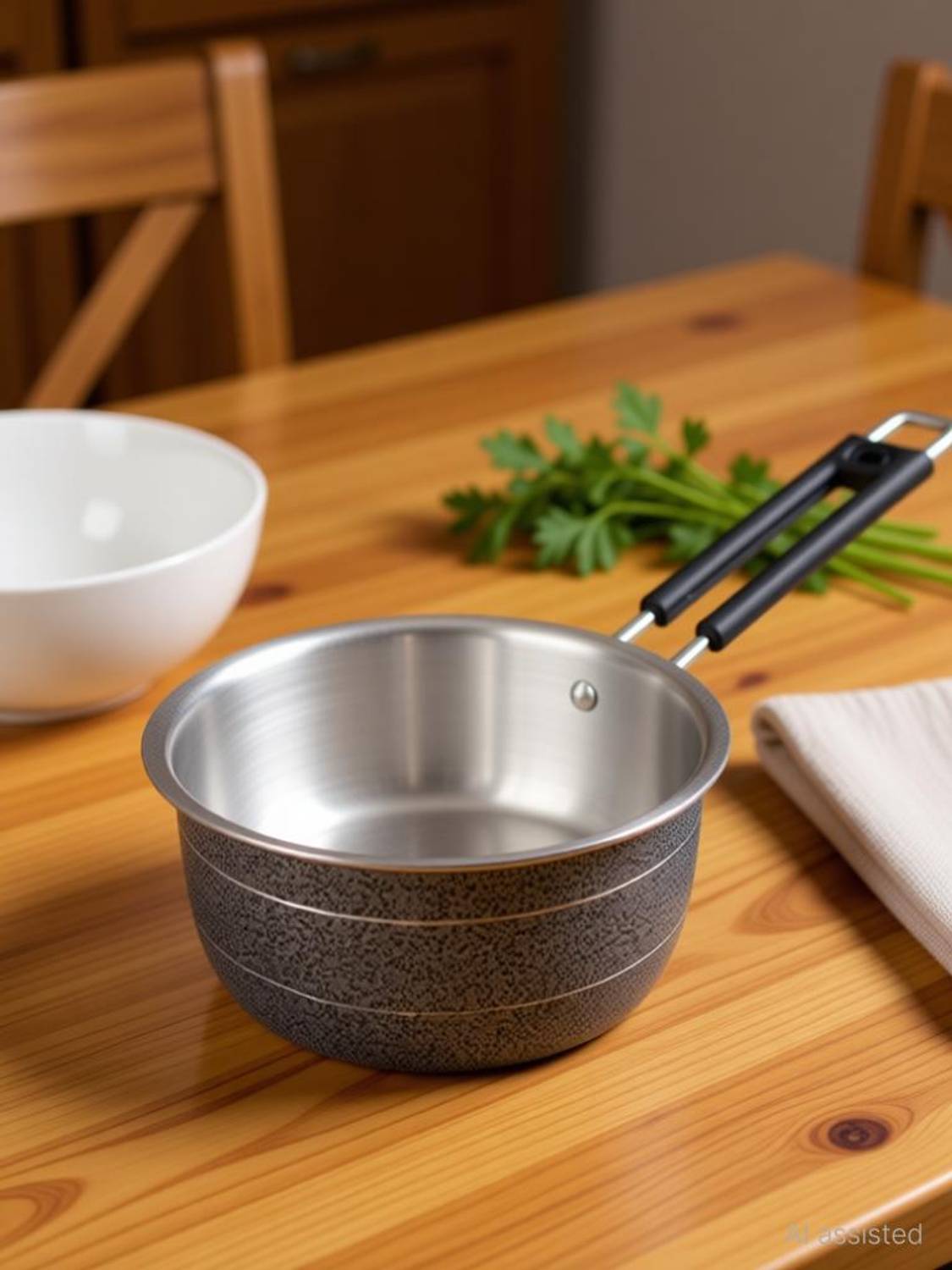 bartan hub Sauce Pan (1500 ML , Aluminium Made , Dishwasher safe ) Sauce Pan 17 cm diameter 1.5 L capacity