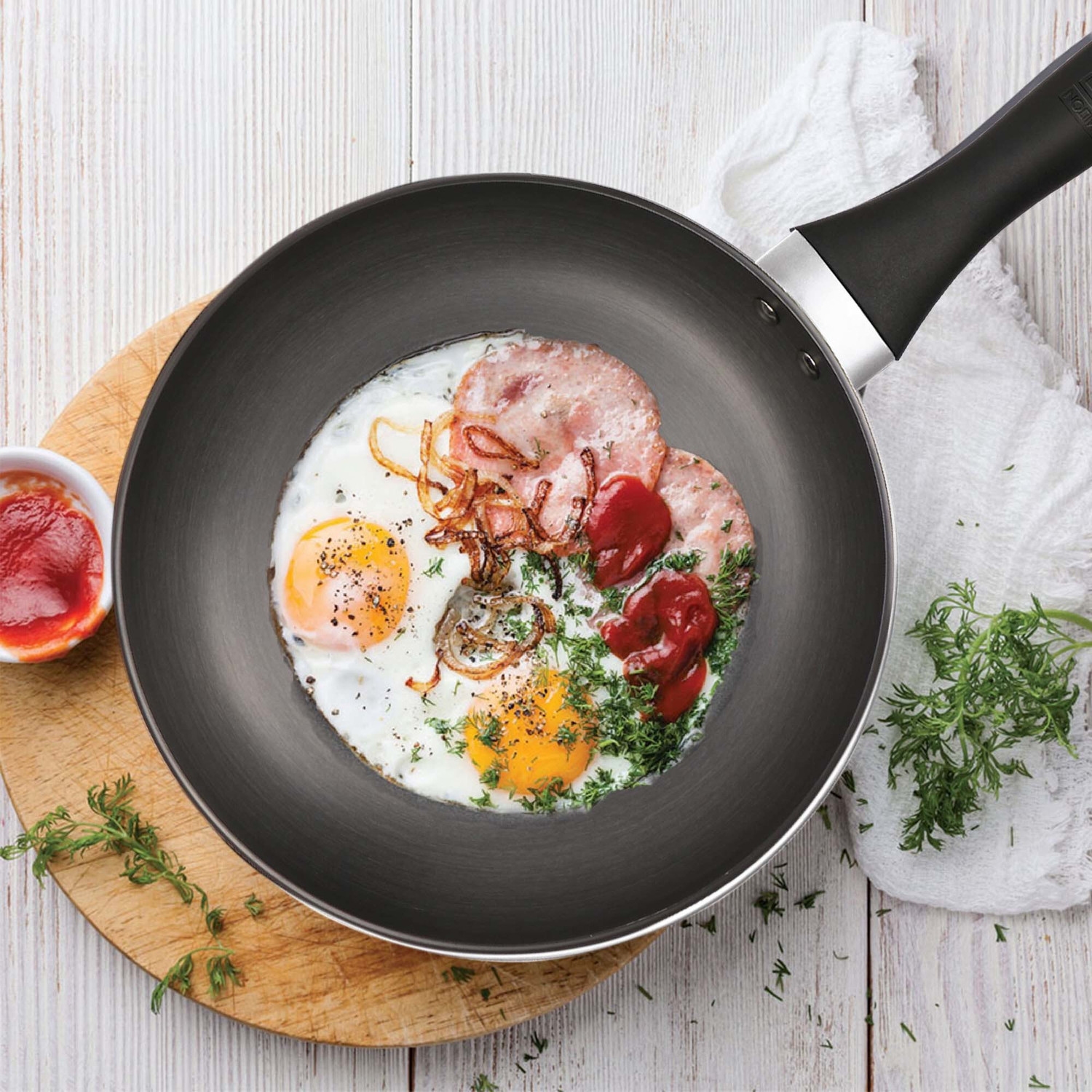 Image of MILTON Pro Cook Hard Anodized Fry Pan With Stainless Steel Lid, Fry Pan 24 cm diameter with Lid 1.8 L capacity