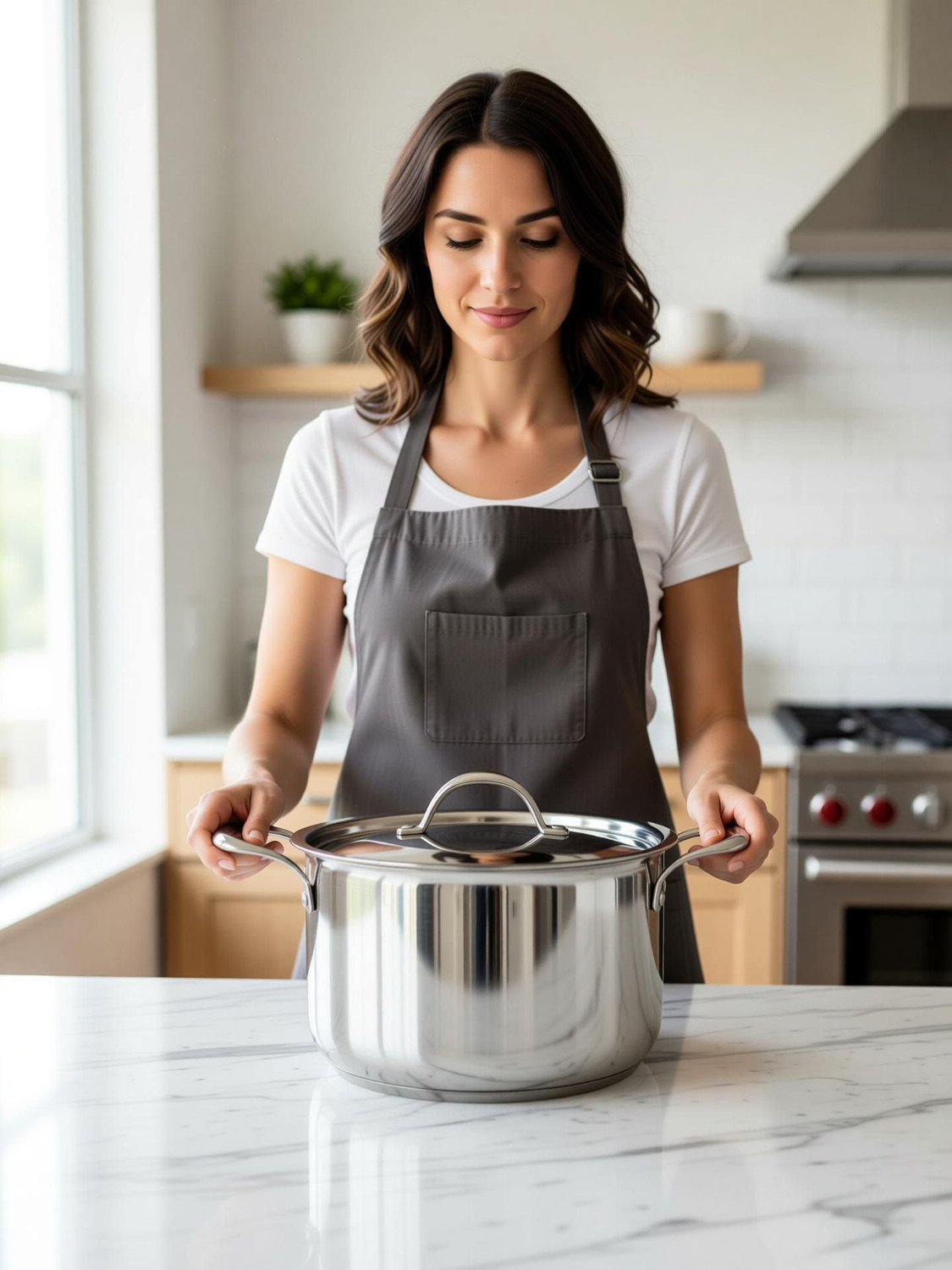 Image of Allo CookSafe TriPly Stainless Steel Naturally Non Stick Pot 18 cm diameter 2.3 L capacity with Lid