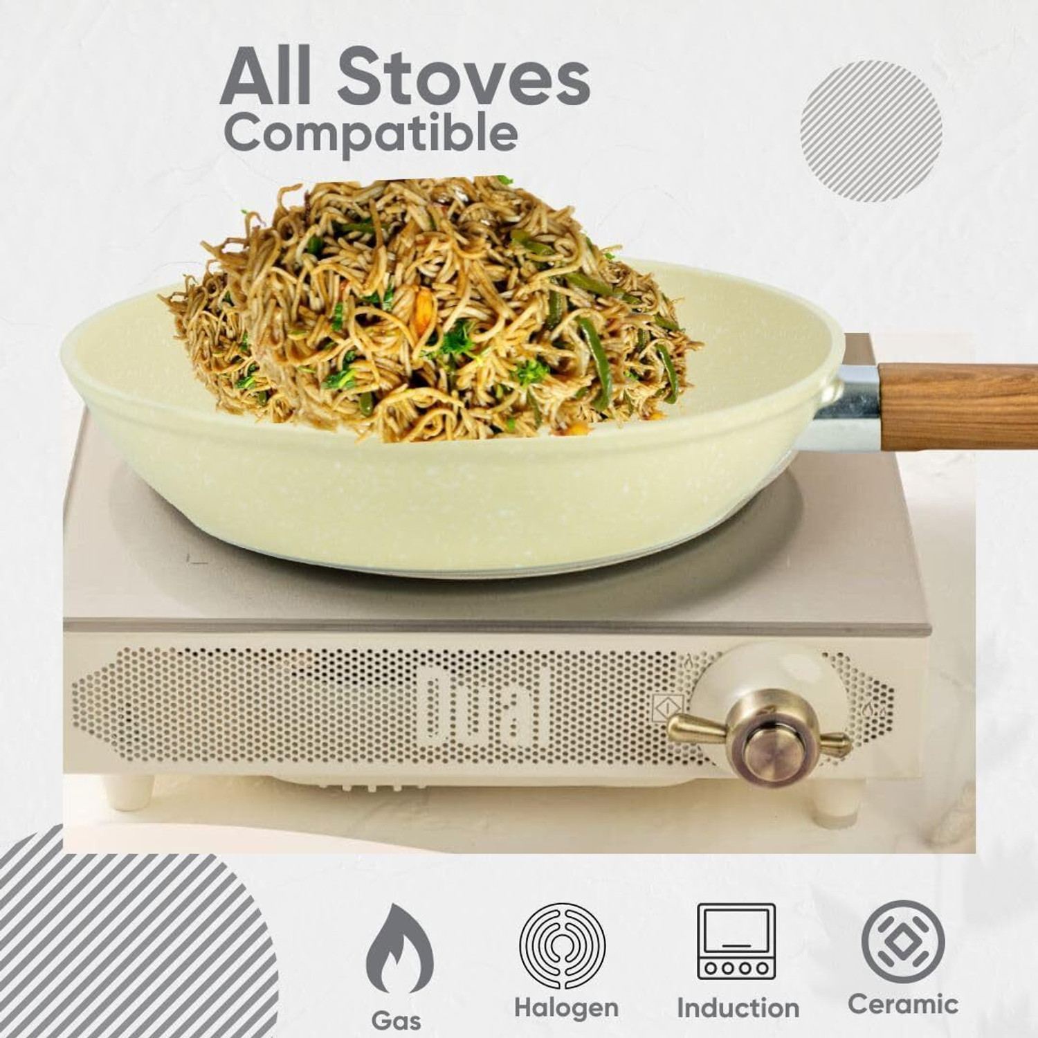 Image of Tadatmay Granite Non-Stick Frying Pan | Multi-Purpose Uses Omelet, Uttapam, Burger, Egg Kadhai 24 cm diameter 1 L capacity