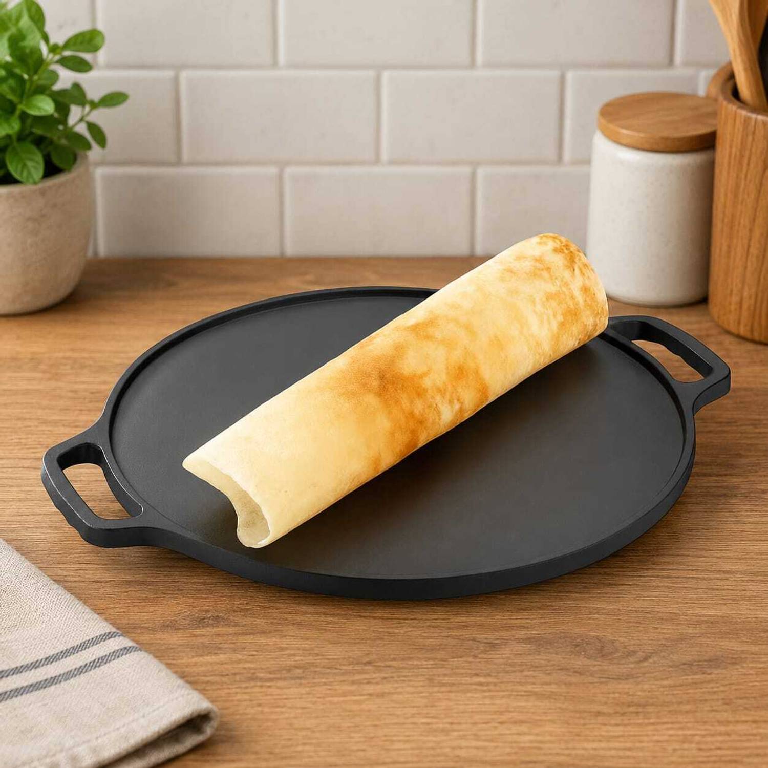 forsel Pre Seasoned Cast Iron Cookware for Healthy Meals Tawa 30 cm diameter — Tawa & Griddles