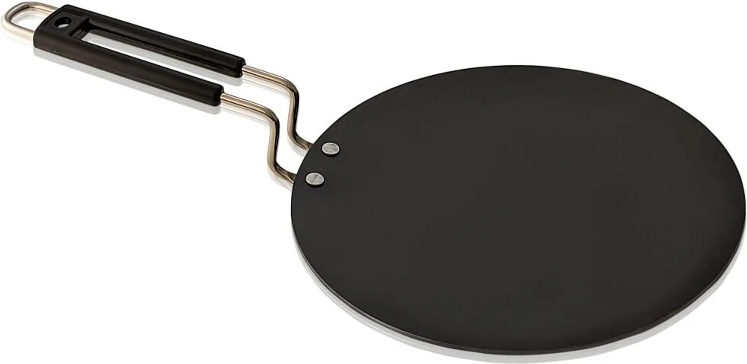 Image of MY STORE Pre-Seasoned Iron Flat Tawa 10 Inch for Roti, Paratha, Chapati Gas Stove Cooking Tawa 27 cm diameter