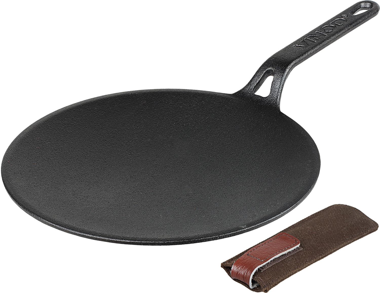Image of VINOD Legacy Pre Seasoned Cast Iron Roti /Chapati /Phulka Tawa with Handle,Toxin Free Tawa 26 cm diameter