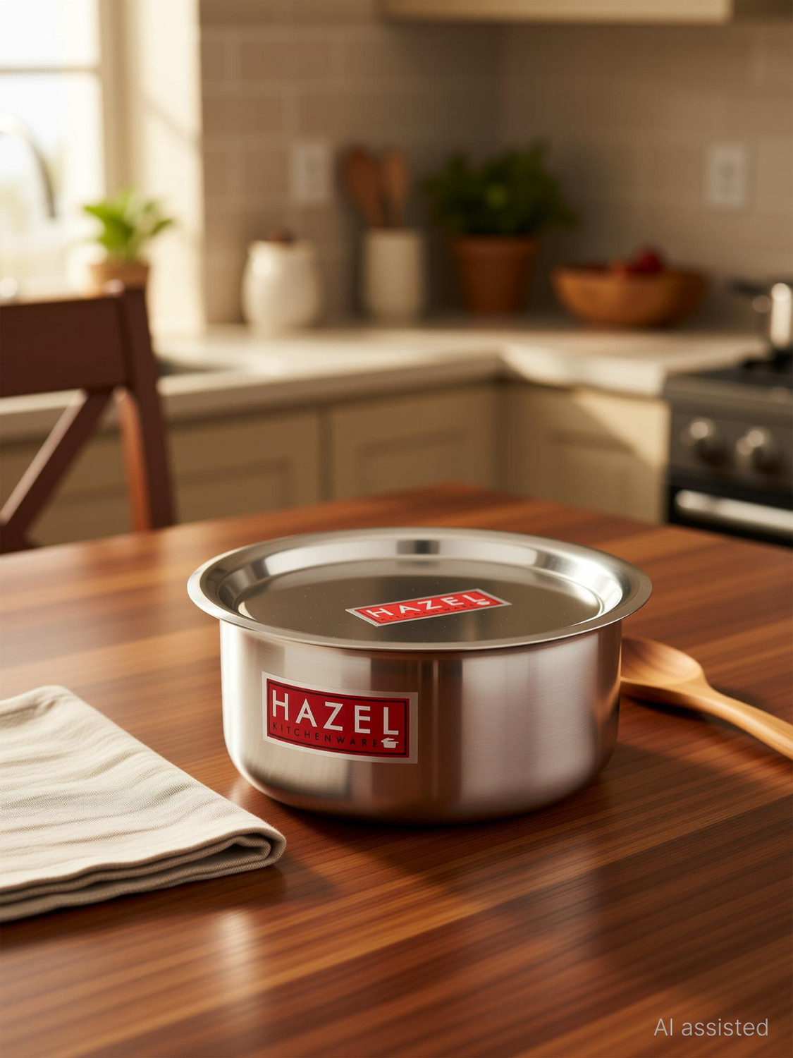 Image of HAZEL Aluminium Tope with Lid Kitchen Utensils for Cooking Combo of Tope with Lid Tope /Bhagona /Patila Set with Lid 2.3 L capacity 18.3 cm diameter