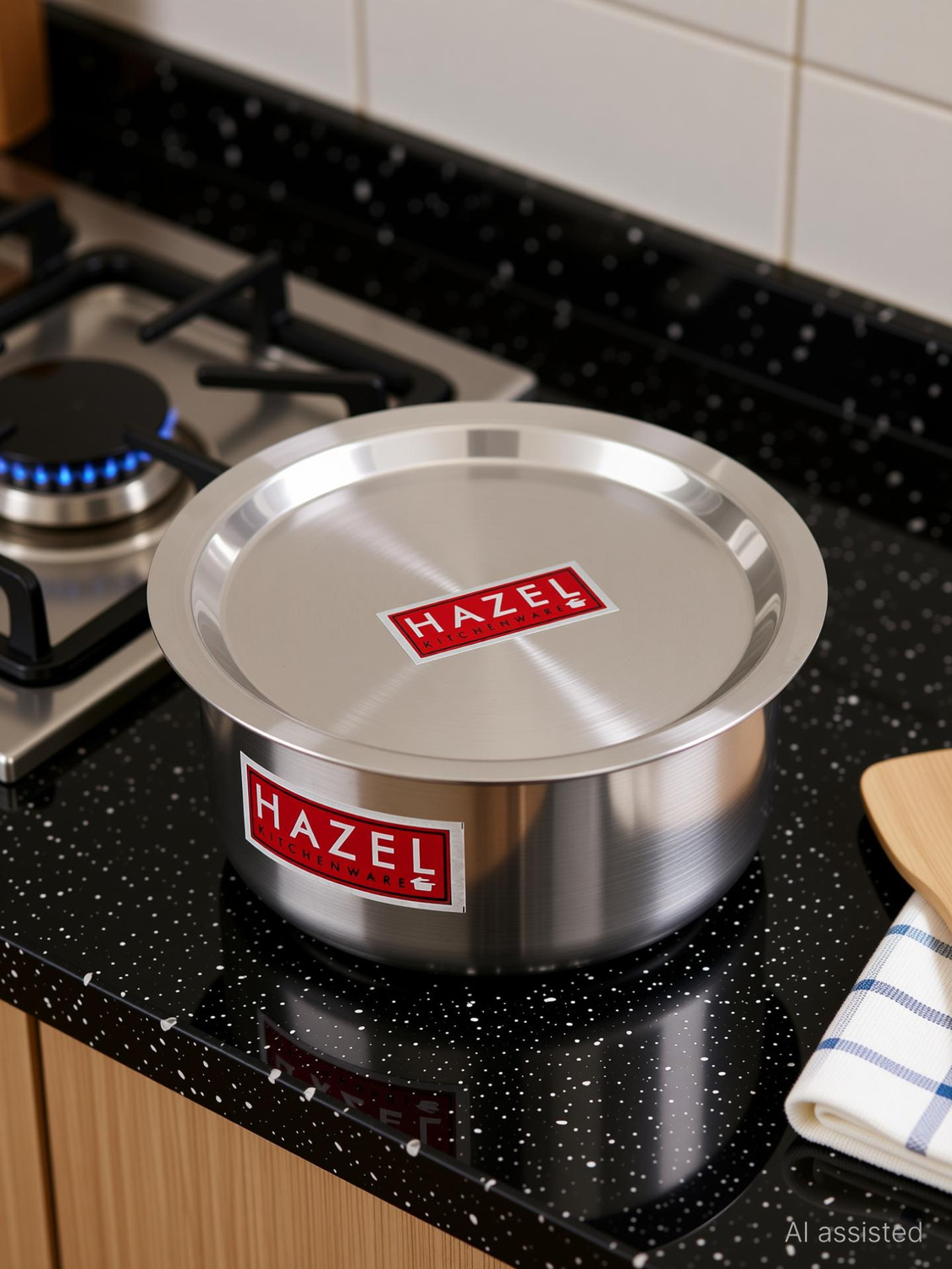 Image of HAZEL Aluminium Tope with Lid Kitchen Utensils for Cooking Combo of Tope with Lid Tope /Bhagona /Patila Set with Lid 2.3 L capacity 18.3 cm diameter
