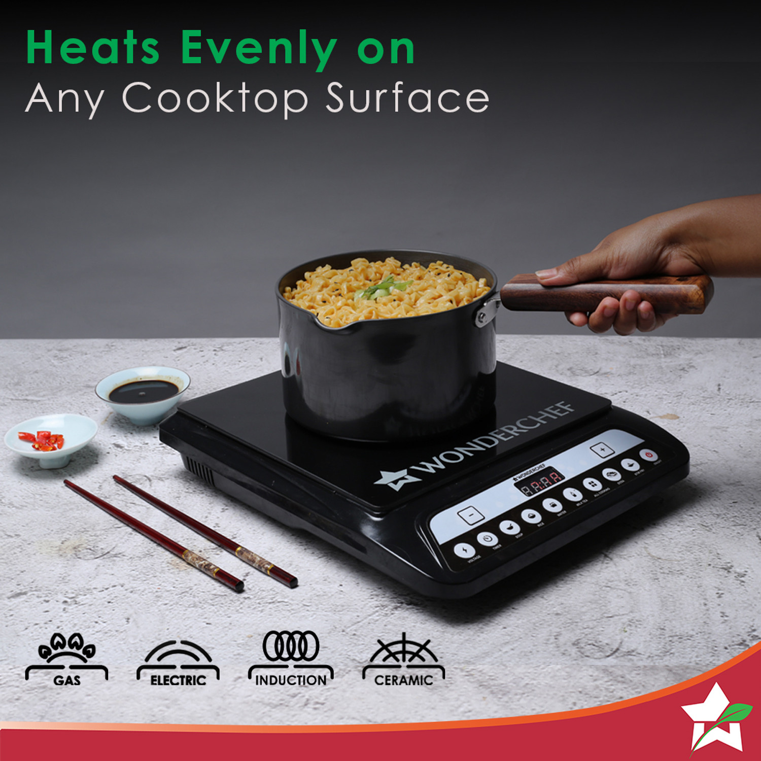 Image of WONDERCHEF Ebony Sauce Pan 16 cm diameter 2 L capacity