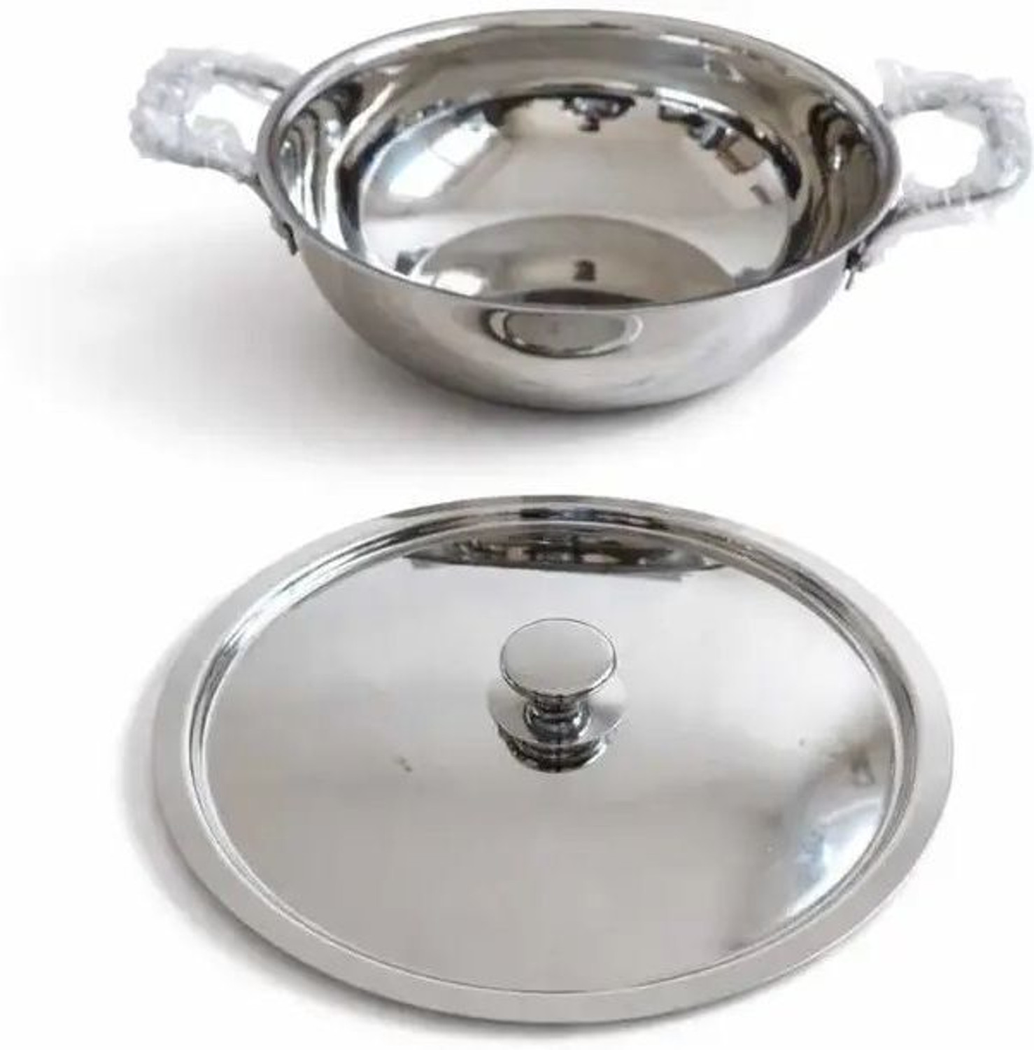 Image of Mainsa Premium Steel Kadhai With Steel Lid Kadhai 24 cm diameter with Lid 2.5 L capacity