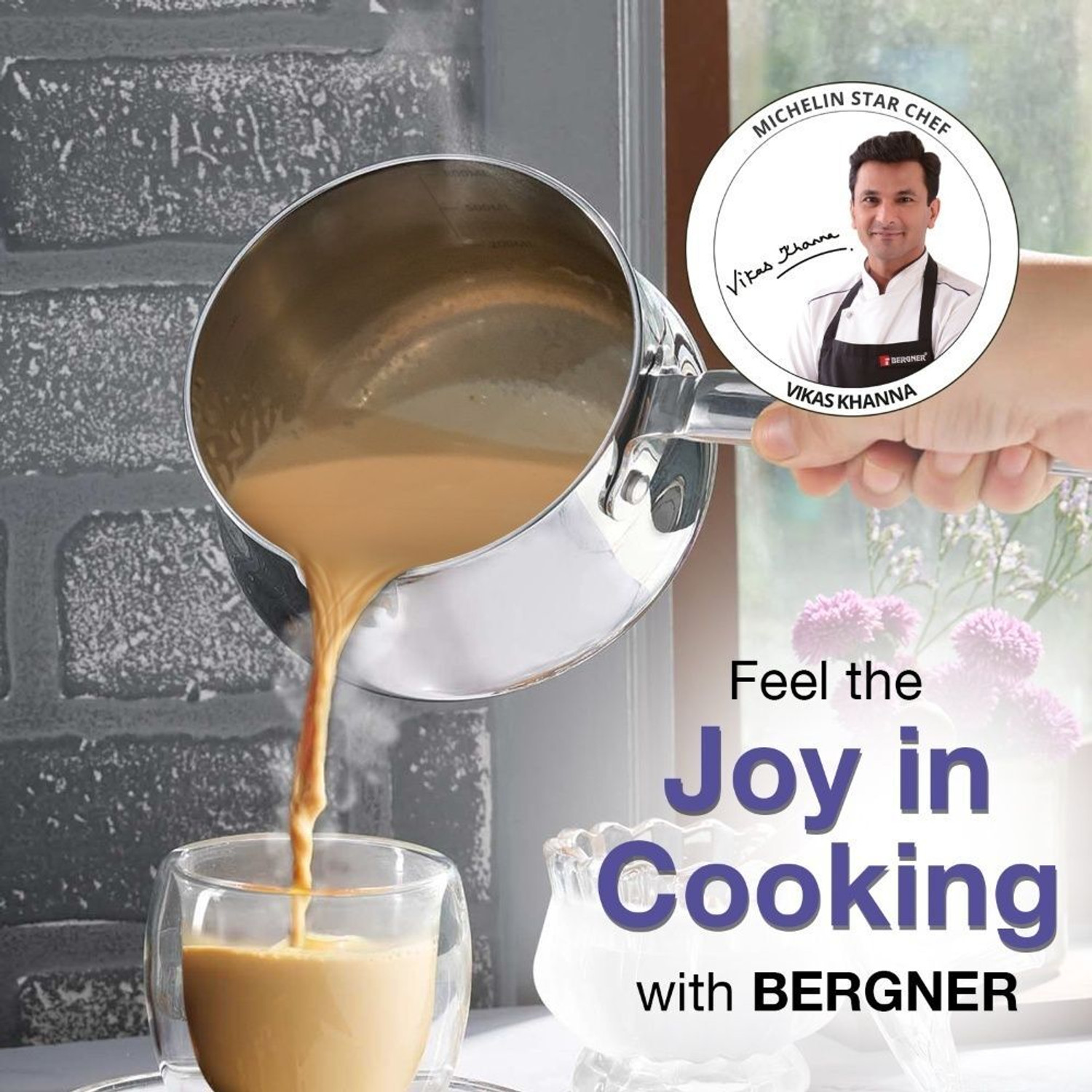 Image of BERGNER BE Essentials TriPly Stainless Steel Coffee Warmer / Milkpan | Coffee Pan 14 cm diameter 1.5 L capacity