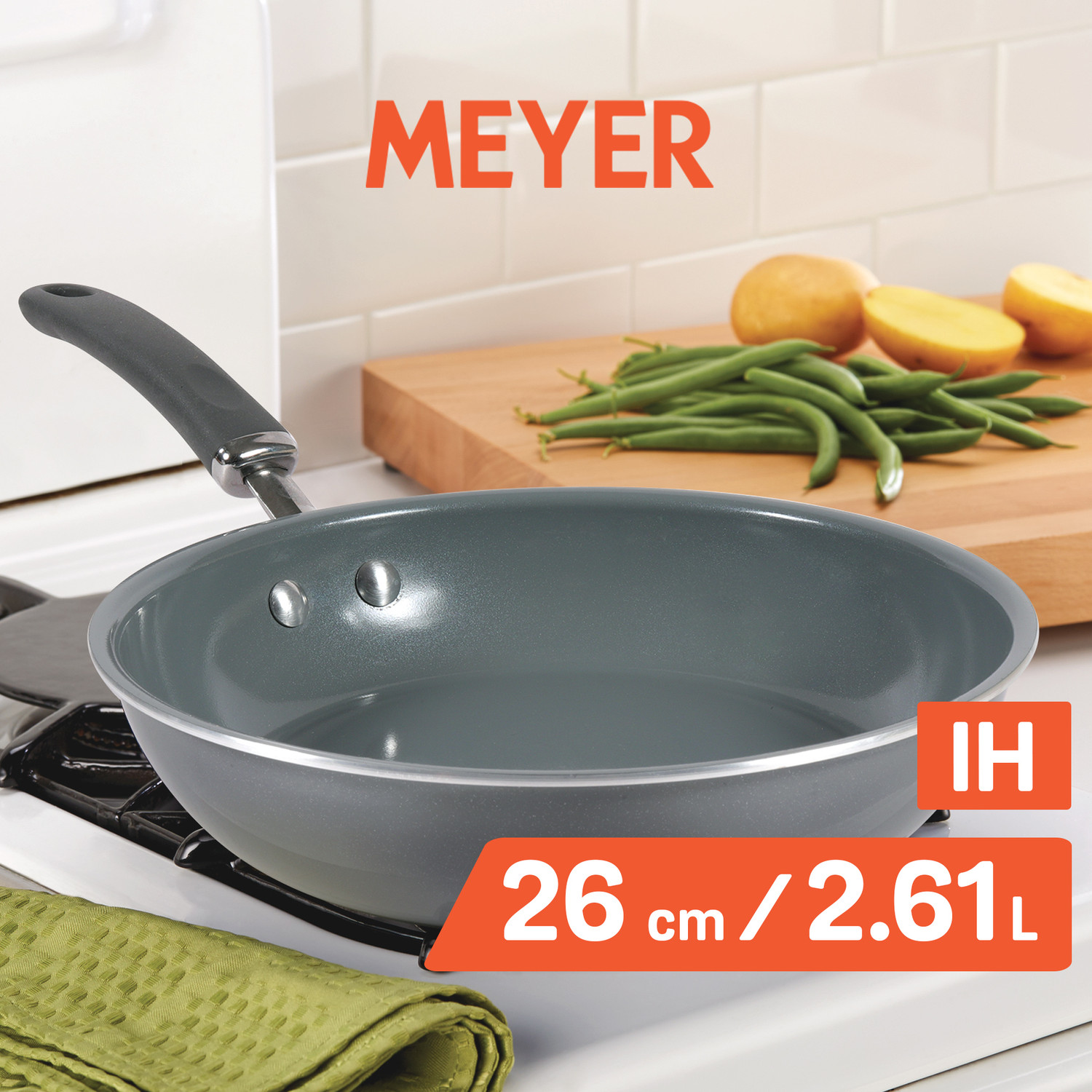 Image of Meyer Anzen Ceramic Coated Cookware Fry Pan 26 cm diameter 2.61 L capacity