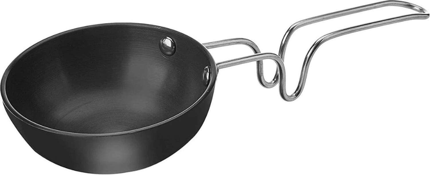 Divyacraft Mini Tadka Pan | Small Tempering Pan with Long Handle | Stainless Steel Fry Pan 11 cm diameter 1 L capacity — Fry Pans & Cookware Sets