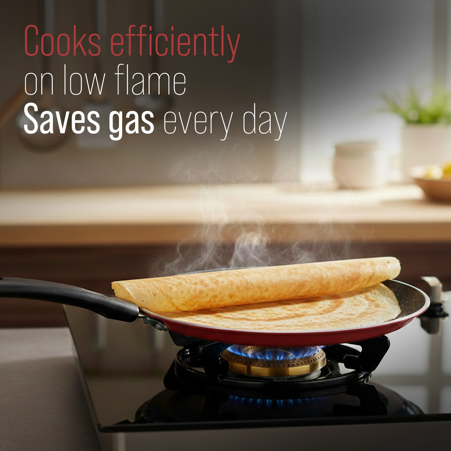 Image of Dozy Premium, Non-Stick Dosa Tawa (24.5cm) - Durable Flame Safe Cookware Tawa 40 cm diameter