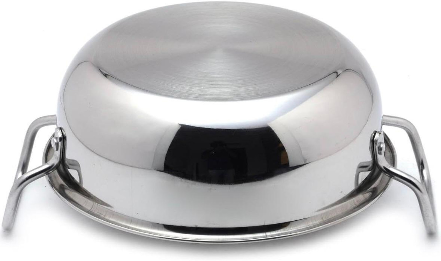 Image of ZZZ Enterprises SS Sandwich Bottom Kadhai 1.9L - 20.5cmkadhai 2 Kadhai 21 cm diameter 1.5 L capacity (Stainless Steel, Induction Bottom)