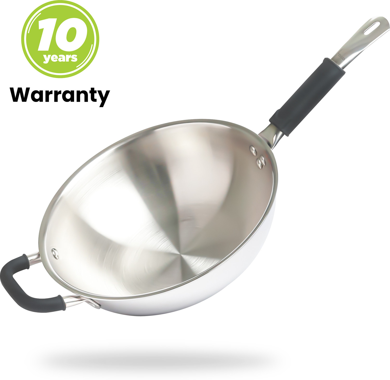 Image of Allo CookSafe TriPly Stainless Steel Naturally Non Stick Wok 4.5 L capacity 26 cm diameter