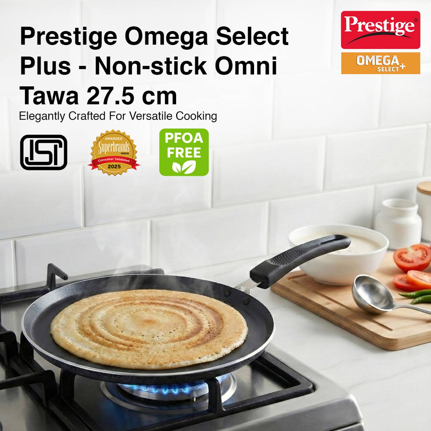 Prestige Omega Select Plus Omni Tawa 27.5 cm diameter — Tawa & Griddles