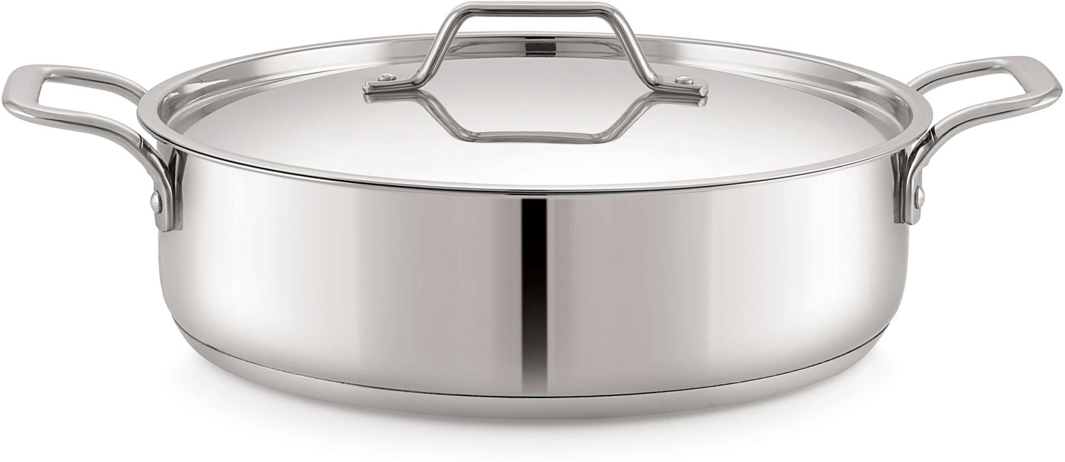 Image of sonu Sonu Series Skillet | Fry pan With Lid Mirror Finish (QSK-02) Kadhai 24 cm diameter with Lid 3 L capacity