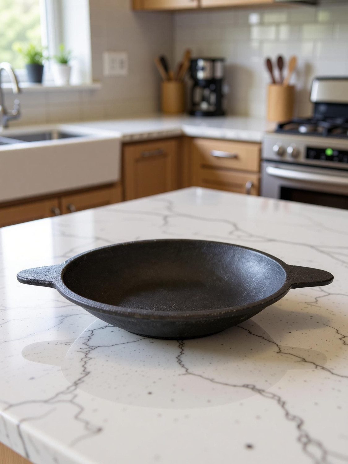 Image of Bharath Agencies Premium Quality Cast Iron Appam Chetty Paniarakkal Pan 21 cm diameter 1 L capacity (Cast Iron, Non-stick)