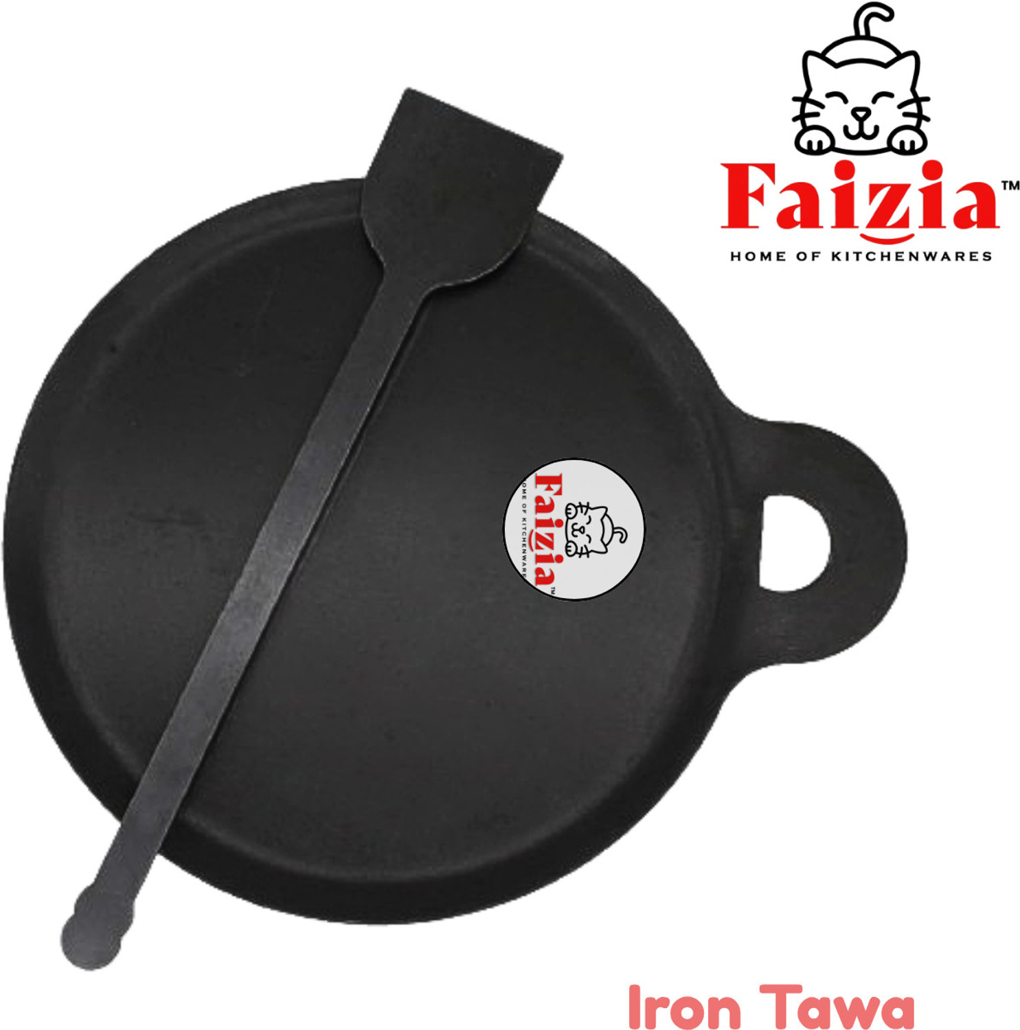 Image of faizia Induction and gas stove compatible dosa tawa Tawa 36 cm diameter with Lid
