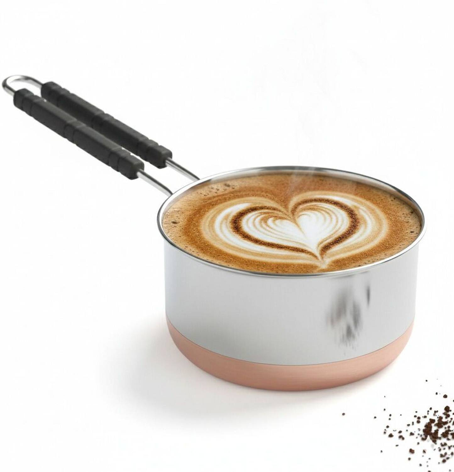 ALWAFLI Steel Copper Bottom Sauce Pan Milk Tapeli Patila Pot Milk Boiler with Handle Sauce Pan 15 cm diameter 1.5 L capacity