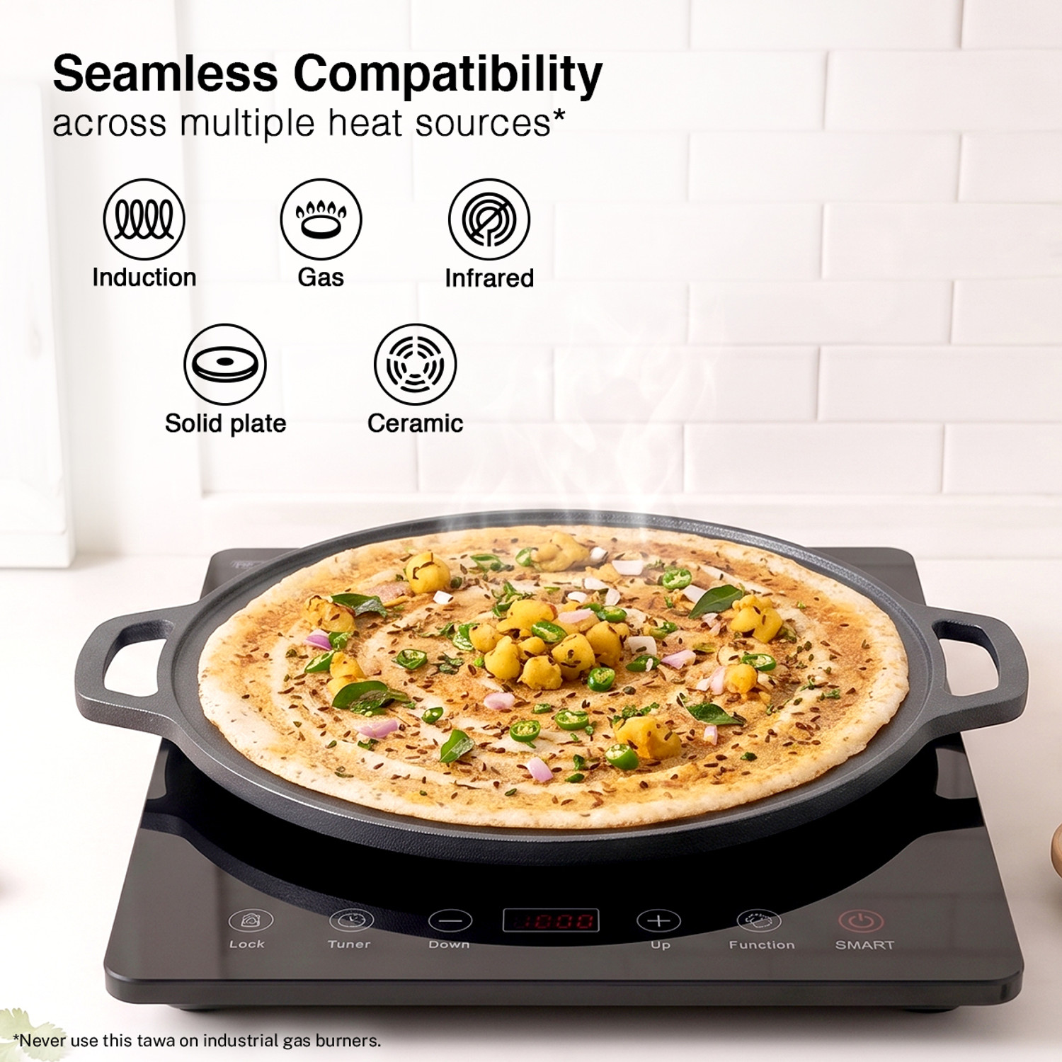 Image of Prestige Neocast Flo Smooth Finish|Retains Heat For Long|Heavy Gauge Tawa 30 cm diameter