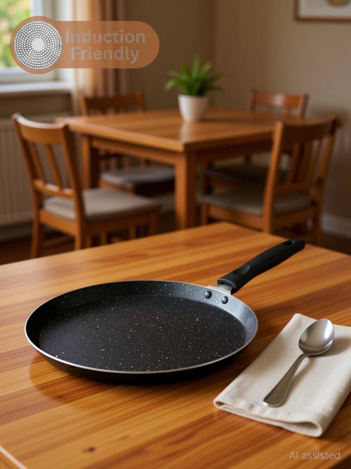 NSVL INDUCTION Non-Stick Dosa Tawa with Handle| Granite Finish | Pfoa Free Tawa 26 cm diameter — Tawa & Griddles
