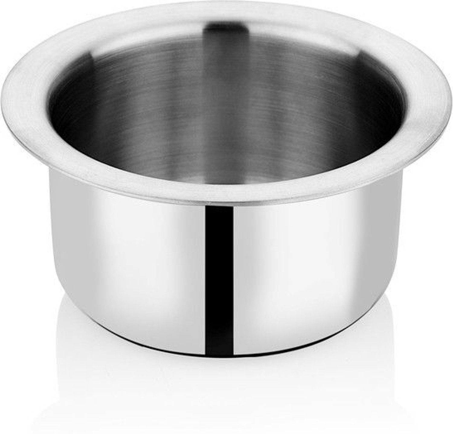 Image of bhalaria Triply Stainless Steel Tope Flat Bottom |2X Faster Heating Tope /Bhagona /Patila 1.5 L capacity 15 cm diameter