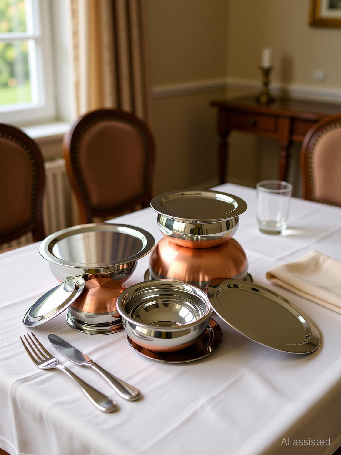 Image of Resoco 5 Handi Set With Lid, Serving Handi Set, Decorative Bowl Set, Bowl Set With Lid Handi 0.65 L, 0.85 L, 1.23 L, 1.83 L, 2.45 L with Lid