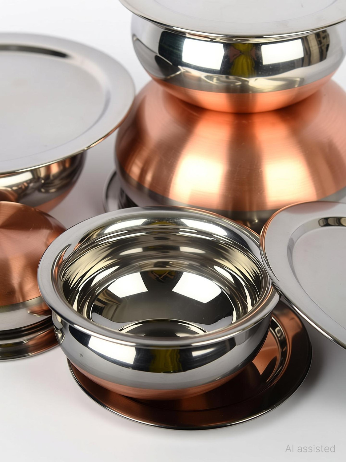 Image of Resoco 5 Handi Set With Lid, Serving Handi Set, Decorative Bowl Set, Bowl Set With Lid Handi 0.65 L, 0.85 L, 1.23 L, 1.83 L, 2.45 L with Lid