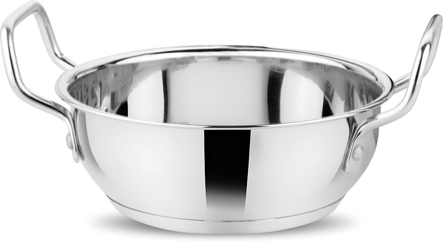 Image of PRABHA Kadai for Cooking | Steel Kadhai | Heavy Induction Base Stainless Steel Kadhai Kadhai 18.5 cm diameter 1.5 L capacity