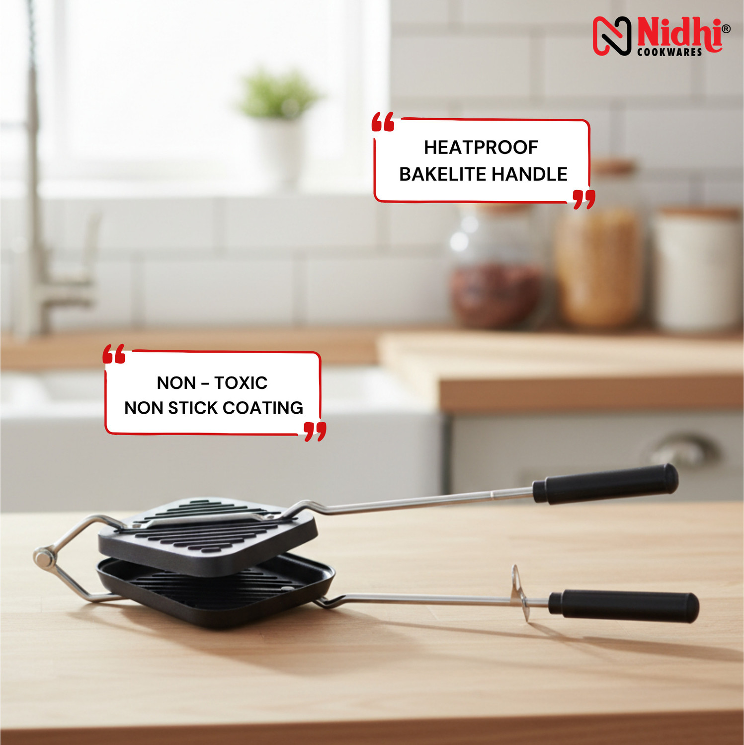 Image of N NIDHI Hand Grill Toaster Grill Sandwich Maker (Black)