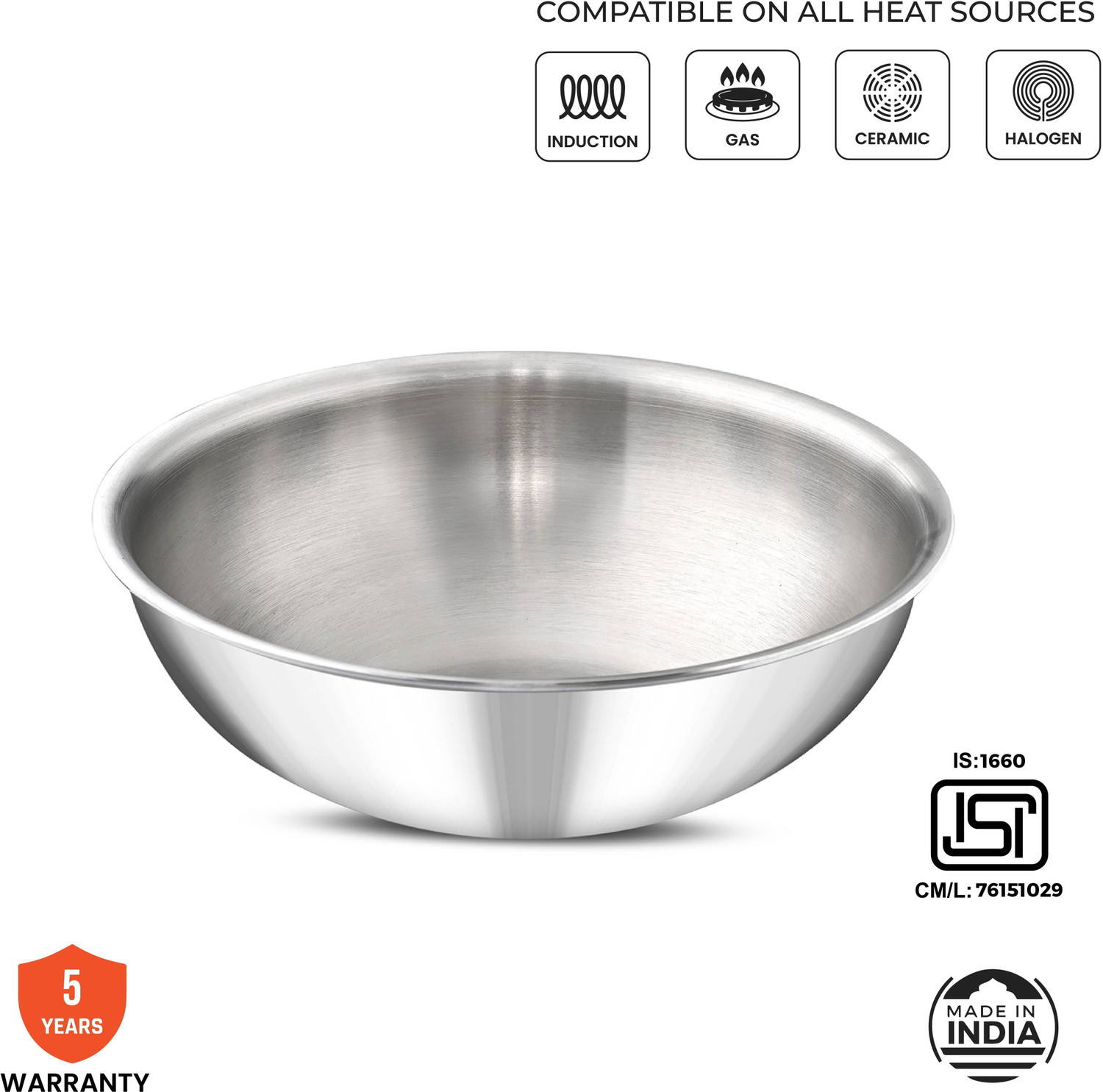 Image of Master Trivana Triply Stainless Steel 2.25 L capacity 22 cm diameter