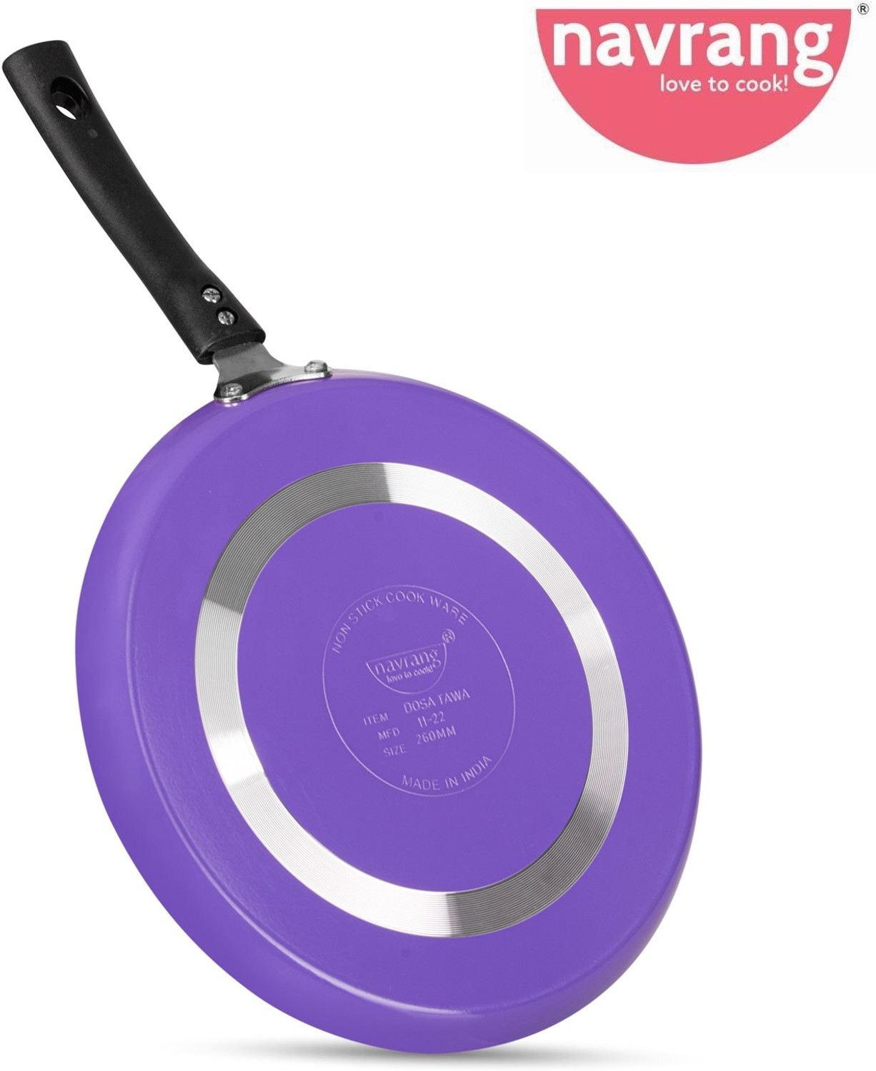 Image of NAVRANG NONSTICK DOSA TAWA PURPLE Tawa 26 cm diameter