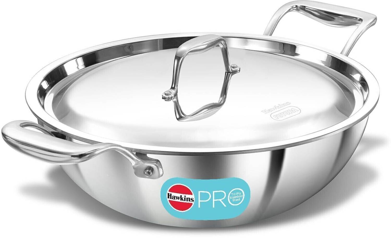 Hawkins Pro Triply Deep-Fry Kadhai 26 cm diameter 3.5 L capacity — Pressure Cookers
